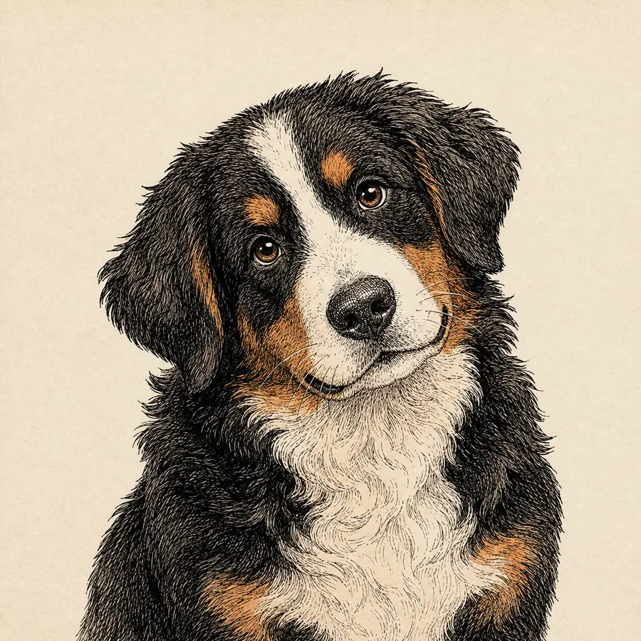 Murphy, the friendly Bernese Mountain Dog deputy project manager